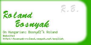 roland bosnyak business card